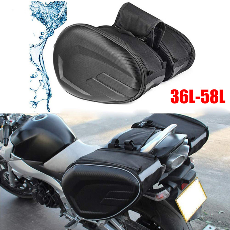 Motorcycle Gear Warehouse - Schwarz 36-58l Motorrad Sattel taschen wasserdicht