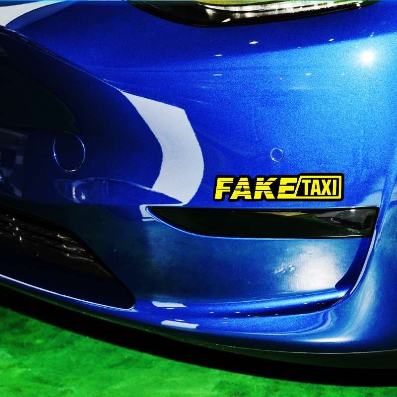 Gelbes gefälschtes Taxi-Logo,  – Motorcycle Gear Logo Bewertung und Preis